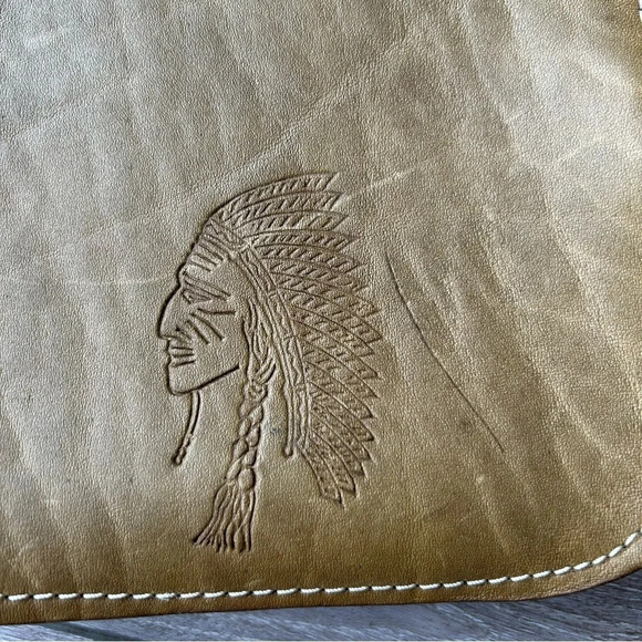 Vintage OTTO Full Leather Tribal Satchel Crossbody Bag - Picture 4 of 16